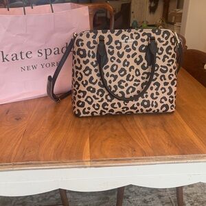 NWT Kate Spade Tan and Black Leopard Purse